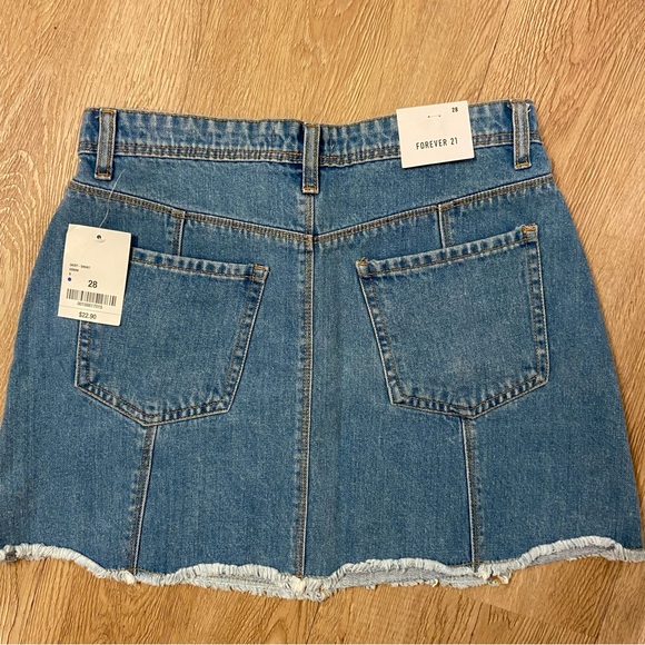 NWT F21 Mini Jean Skirt - High Waisted - Picture 2 of 5